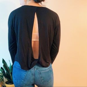 Open Back Black Long Sleeve